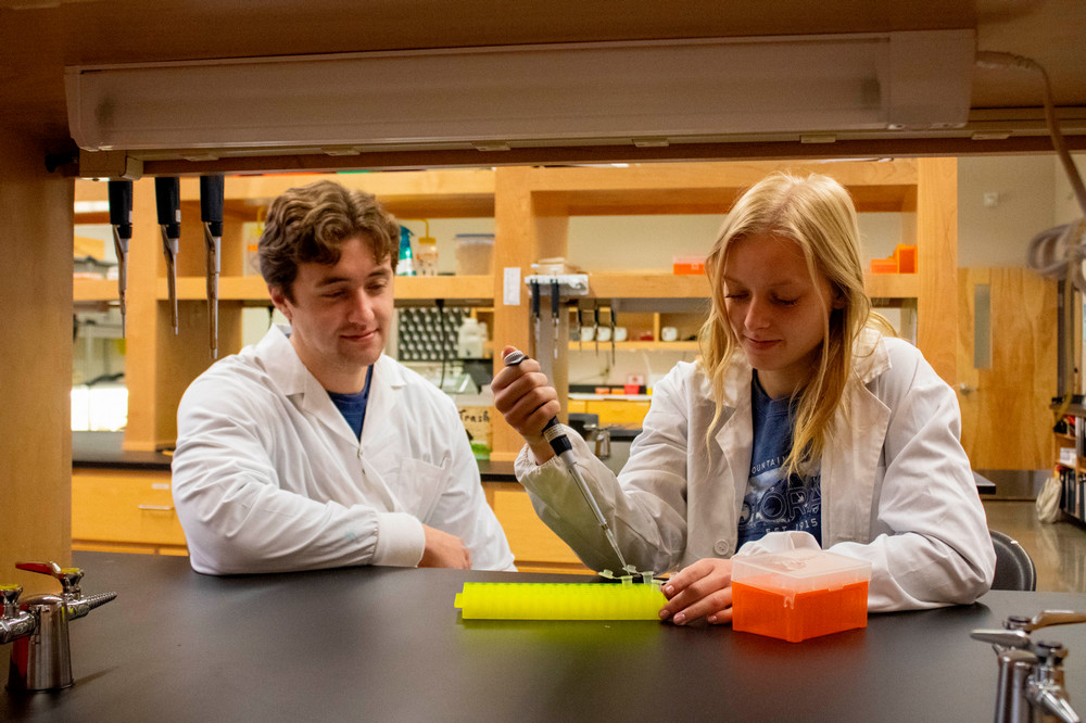 Genetics Lab with two students working